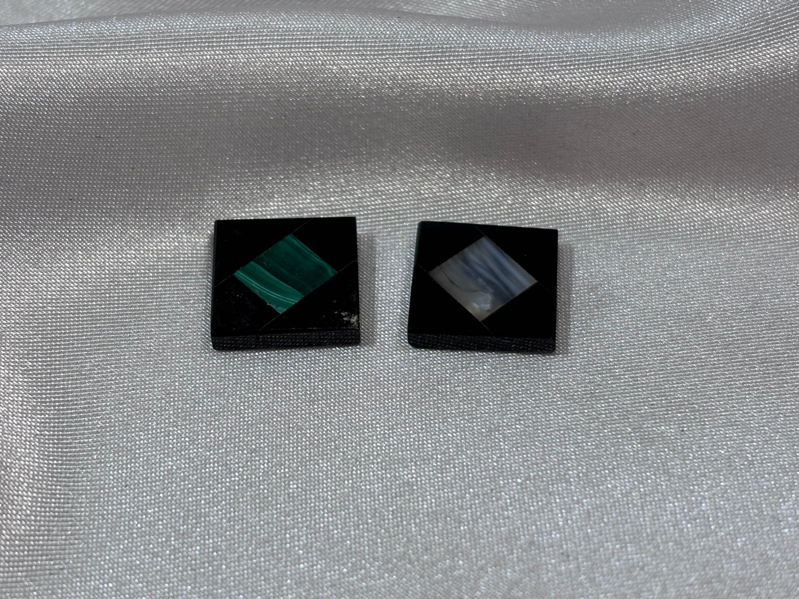 Ónix Negro con Malaquita y Ágata Gris