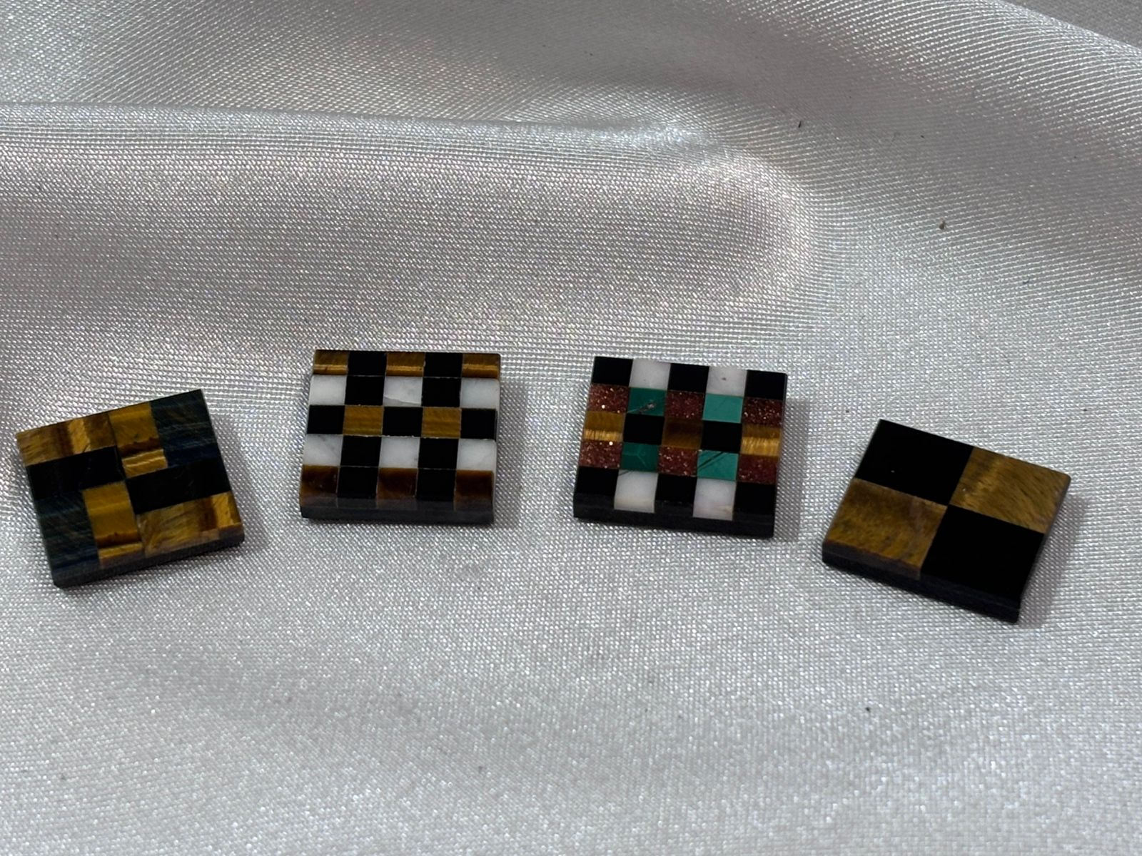 Mosaicos Ajedrezados Ojo de Tigre, Malaquita y Ónix
